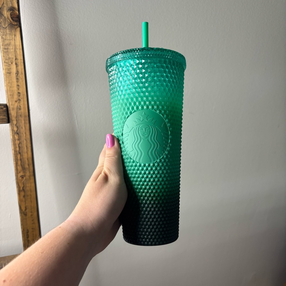 Starbucks Mint Green ‘Waxberry’ Ombre Bling Studded Tumbler